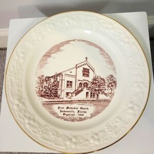 Vintage First Methodist Church Jacksonville, Florida Decorative Plate